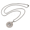 201 Stainless Steel Box Chain Eye of Horus Pendant Necklaces NJEW-P316-07P-2