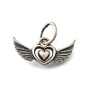 925 Sterling Silver Angel Wings Heart Charms STER-L066-04AS-1