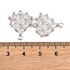 Brass Pave Clear Cubic Zirconia Connector Charms KK-S389-38P-3