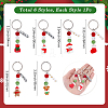 6Pcs 6 Styles Christmas Theme Opaque Resin Keychains KEYC-SP0001-54-2
