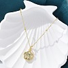 Brass Micro Pave Clear Cubic Zirconia Pendants Necklaces NJEW-M088-03G-01-1