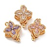 Brass Micro Pave Clear Cubic Zirconia Box Clasps KK-U037-31G-1