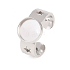 Hollow Star 304 Stainless Steel Open Cuff Ring Components STAS-F366-07B-P-1