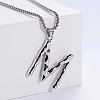 3Pcs Stainless Steel Textured Letter Pendants LW4134-14-1