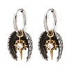 316 Surgical Stainless Wing Hoop Earrings EJEW-C160-12AS-01-2