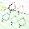 5Pcs Printed Alloy Butterfly Charm Bracelets BJEW-JB12404-1