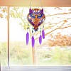 Owl with Feather DIY Diamond Painting Wind Chime Kits PW-WGD2D20-01-1