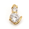 Brass Micro Pave Cubic Zirconia Charms KK-B152-20G-1