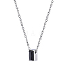 304 Stainless Steel with Black Glass Rectangle Pendant Urn Ashes Necklaces for Women Men NJEW-WH0013-83P-02-1