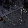 1Pc Alloy Skeleton Charm Double Layer Chains for Jeans Pants AJEW-DC0002-13-4