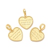Rack Plating Brass Heart European Dangle Charms KK-B068-11G-2