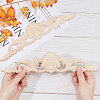 Natural Solid Wood Carved Onlay Applique Craft WOOD-WH0101-71-3