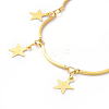 Star Brass Link Bracelets & Dangle Earrings Jewelry Sets SJEW-JS01090-3