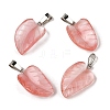 Cherry Quartz Glass Pendants G-B127-01P-07-2