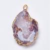 Natural Geode Agate Big Pendants G-G681-14-3
