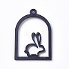 Acrylic Bunny Open Back Bezel Pendants KY-WH0019-03-2