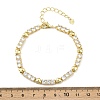 Brass Micro Pave Clear Cubic Zirconia Link Chain Bracelets for Women BJEW-P366-02B-G-3