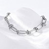 304 Stainless Steel Paperclip Chain Bracelets for Women BJEW-P347-03P-2