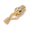 Snake Brass Micro Pave Cubic Zirconia S Hook Clasps KK-A227-06G-1