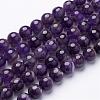 15 inch Round Natural Amethyst Beads Strands GSR12mmC062-2