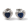 Ion Plating(IP) 304 Stainless Steel Heart Stud Earrings EJEW-C099-13PG-04-2