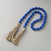 Round Natural Wood Beads Wall Hanging Decorations HJEW-WH20011-05A-1