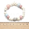 Porcelain Beads & Synthetic Howlite Beads Stretch Bracelets for Women BJEW-D307-02A-3
