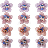 Gorgecraft 12Pcs 4 Colors 3D Flower Glass Beaded Appliques PATC-GF0001-47-1