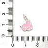 925 Sterling Silver Pink Enamel Pendants STER-C014-01B-S-3