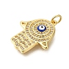 Rack Plating Brass Micro Pave Cubic Zirconia Pendants ZIRC-F142-34G-2