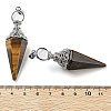 Natural Tiger Eye Faceted Cone Big Pendants G-P552-04P-06-3