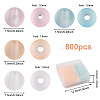 800Pcs 4 Colors Transparent Acrylic Beads FACR-TA0001-03-3