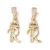 Eco-Friendly Brass Micro Pave Cubic Zirconia Pendants KK-K265-01G-R-1