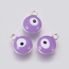 Double-sided Platinum Plated Alloy Enamel Charms ENAM-WH0046-B07-2