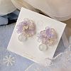 Resin Flower Stud Earrings for Women WG9B7DC-02-1