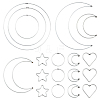 10 Styles Iron Ring for DIY Woven Net/Web with Feather IFIN-SP0001-51-1
