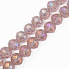 Electroplate Transparent Glass Beads Strands X-EGLA-N002-34B-C02-1