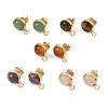 Natural Tiger Eye/Natural Lapis Lazuli/Natural Amethyst/Natural Green Aventurine/Natural Rose Quartz & 304 Stainless Steel Stud Earring Settings EJEW-JE07335-1