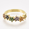 Adjustable Brass Micro Pave Cubic Zirconia Finger Rings RJEW-S044-027-2