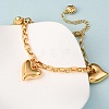 304 Stainless Steel Heart Charms Bracelets BJEW-G758-02G-3