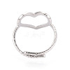Non-Tarnish 304 Stainless Steel Heart Cuff Ring RJEW-N038-123P-3