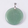 Natural Green Aventurine Pendants G-P373-A-3