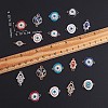 20Pcs Eye Enamel Charm Connector Flat Round Evil Eye Charm Assorted Evil Eye Connector for Jewelry Necklace Bracelet Earring Making Crafts JX222A-2