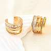 Brass Micro Pave Clear Cubic Zirconia Cuff Earrings EJEW-F370-29G-6