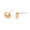 Oval Brass Earring Findings KK-S356-440-NF-4