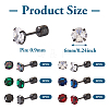  12Pcs 6 Colors Cubic Zirconia Diamond Stud Earrings EJEW-TA0001-09-4