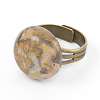 Natural & Synthetic Mixed Stone Adjustable Rings RJEW-JR00234-M-2