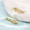 Brass Micro Pave Cubic Zirconia Stud Crawler Earrings KK-CBAA351-03G-3