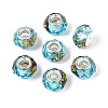 Transparent Resin Rondelle European Beads RESI-N044-01J-1