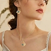 4Pcs 4 Styles Brass Micro Pave Clear Cubic Zirconia with Glass Pendants KK-YW0003-02-6